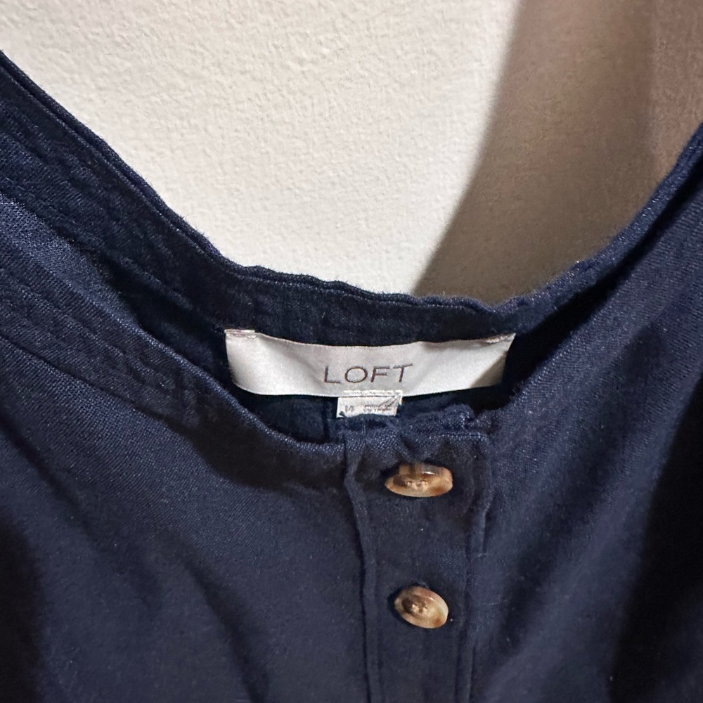 Loft Midnight Blue Button-Down Top - image 3